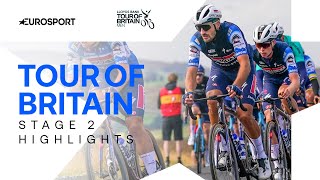 GREAT WIN 👏  Tour of Britain Stage 2 Highlights  Eurosport Cycling [upl. by Cicely408]