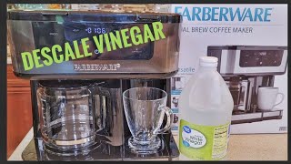 DESCALE WITH VINEGAR Farberware Dual Brew 12 Cup Coffee Maker K Cup Pod Machine Quick Fix [upl. by Afrika836]