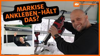 Thule Omnistor 6300 Markise am Hobby Wohnwagen festkleben  Montage mittels Thule Roof Adapter [upl. by Duer]