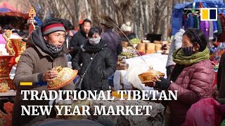 Traditional market opens for Tibetan New Year Losar preparations [upl. by Areta]