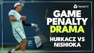 Game Penalty Drama In Hurkacz vs Nishioka 😳  Cincinnati 2024 [upl. by Yrrek]