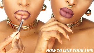 HOW TO LINE YOUR LIPS OVERLINE DEFINE YOUR LIPS [upl. by Firehs]