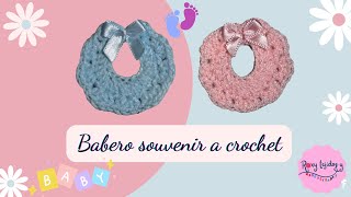 MINI BABERO PARA BAUTIZO  BABY SHOWER  SOUVENIR A CROCHET PASO A PASO [upl. by Higley]