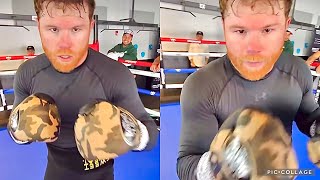 SCARY CANELO HITTING MITTS LIKE A BEAST FOR JAIME MUNGUIA FIGHT TRAINING FOR KO WIN [upl. by Namrac]