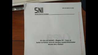 Proses Verifikasi Surfaktan Anionik MBAS sesuai SNI 066989512005 [upl. by Nevsa]