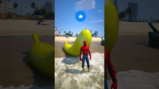 IRON MAN VS SPIDERMAN BOAT RACE gta5 shortsfeed spiderman ironman youtubeshorts viral [upl. by Joletta]