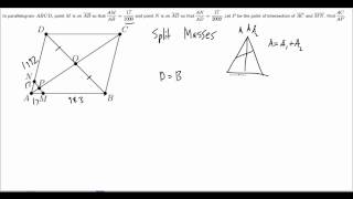 Mass Point Geometry Part 2 AIME 1 2009 4 [upl. by Ahsemrac]