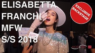 ELISABETTA FRANCHI  SUMMER 2018  EXCLUSIVE BACKSTAGE  INTERVIEW  FULL SHOW [upl. by Ayoj908]