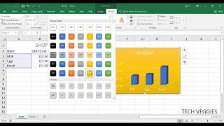 Creating Charts using MS Excel Part 3 Tech Veggies [upl. by Winfred804]