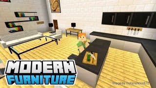 Review addon Modern Furniture Cocok untuk MAP Kalian  MCPE 121 [upl. by Sairu]