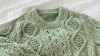 Make a folded collar with a crochet hook Fouetté Pullover Knitting Tutorial [upl. by Diet306]