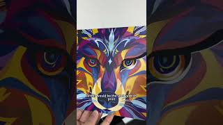 UV printing spot varnish on wolfs eyes uvprinter varnish acrylicart [upl. by Imeon]