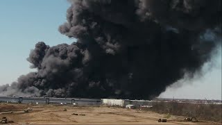 Smoke From Huge Walmart Fire Seen From Space [upl. by Mosa]