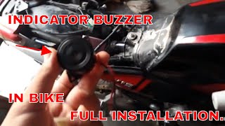 How to install indicator BUZZER in any bike  bajaj v pulsar splendor all bikes [upl. by Rednirah]