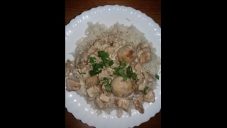 Riz basmati à la sauce blanche escalopechampignons ارز بسمتي بالصلصة البيضاء فطر و اسكالوب [upl. by Annaehr]