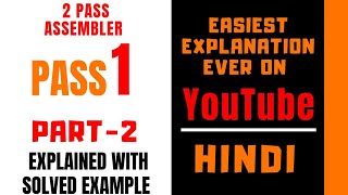 PASS1 Of 2PASS Assembler Explained with Solved Example in Hindi ll Part2 ll SPOS [upl. by Yde50]