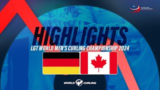 Germany v Canada  LGT World Mens Curling Championship 2024  Highlights [upl. by Adli]