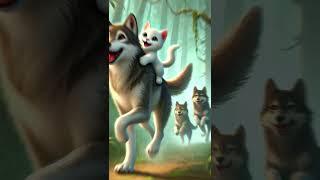 Wolf Pack saves the life of cute kitten twicecatcatlovers aicat [upl. by Atinet]