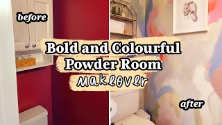 EXTREME Small Bathroom Makeover  Bold amp Colourful [upl. by Sharl]