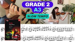 Grade 2  A3 quotEcossaise in Gquot by Beethoven ABRSM Violin 2024  Slow ♩ 65 with Sheet Music [upl. by Swayder35]