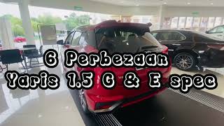 Review Perbezaan Toyota Yaris 15G dan 15E 2022 Malaysia Spec [upl. by Intyrb]