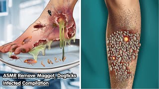 ASMR Remove Maggot Dogticks Infected Compilation  Deep Cleaning Animation [upl. by Wilhelm]