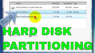 Hard Disk Drive Partition While Installing Windows 7 Howto [upl. by Llertal]