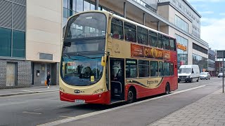 Metrobus Volvo B9TL Gemini 2 6908 BJ63 UJP engine startup  departure from Redhill 06062024 [upl. by Eyllek]