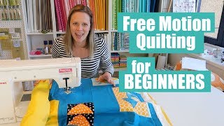 Beginner Free Motion Quilt tutorial on a home machine 2019 [upl. by Sihun122]