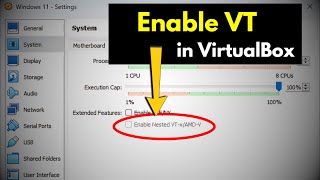 How to enable nested VTXAmdV On Virtualbox  Virtualbox enable nested vtxamdv greyed out [upl. by Cavanagh]