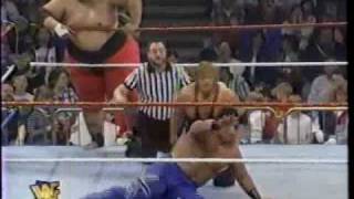 Yokozuna Owen Hart vs Head Shrinkers part 2 [upl. by Myrt]