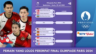 Daftar Pemain Yang Lolos Ke Perempat Final amp JADWAL PEREMPAT FINAL BADMINTON OLIMPIADE PARIS 2024 [upl. by Ernestine]