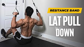 How To Do Lat Pull Down With Resistance Band  Back Workout  Fitness My Life [upl. by Culosio]