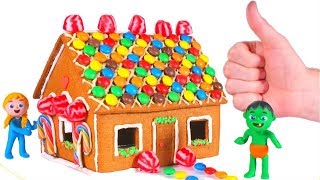 SUPERHERO BABIES MAKE A GINGERBREAD HOUSE ❤ SUPERHERO BABIES PLAY DOH CARTOONS FOR KIDS [upl. by Lertnahs]