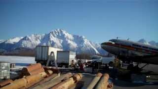 Douglas DC4  C54 taking off from Palmer Alaska [upl. by Debbee116]