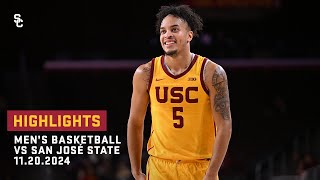 Mens Basketball USC 82 San José State 68  Highlights 112024 [upl. by Polinski606]