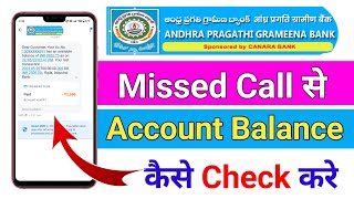 Andhra Pragathi Grameena Bank Balance Check Number  APGB Balance Enquiry Number [upl. by Hgieleak448]