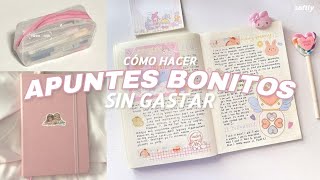 CÓMO HACER APUNTES BONITOS Y ORGANIZADOS SIN GASTAR📝🐑  softly [upl. by Lubeck18]