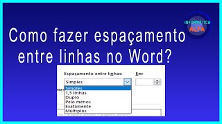 Como fazer espaçamento entre linhas no Word [upl. by Esiuol]