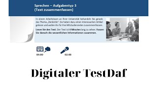 Der digitale TestDaf  Sprechen  Aufgabentyp 3 [upl. by Nallak]