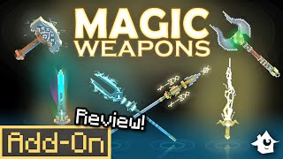 MAGIC WEAPONS Addon for Minecraft Bedrock is Overpowered indepth review [upl. by Ezarra]