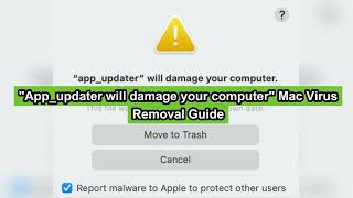 Mac keeps warning quotAppupdater will damage your computerquot  How to remove Appupdater Mac Virus [upl. by Germayne]