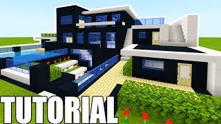 Minecraft Tutorial How To Make A Ultimate Modern Mansion With a Secret Room quot2019 Tutorialquot [upl. by Enelehs]