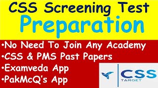 CSS Screening Test 2022 Preparation  CSS Past Papers MCQs  PakMcqs App  ExamVeda [upl. by Euqinor]