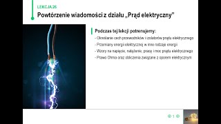 Fizyka  klasa 8  Powtórzenie wiadomości z działu Prąd elektryczny [upl. by Aruasor]