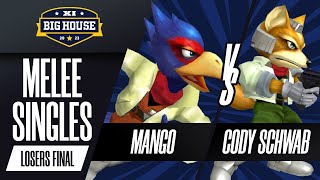 Mang0 Falco vs Cody Schwab Fox  Melee Singles Losers Final  The Big House 11 [upl. by Nale334]