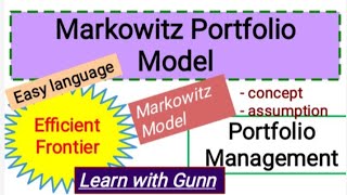 Markowitz Portfolio Model  in hindi  concept assumption of Markowitz Model [upl. by Enomor]