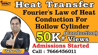 Fouriers Law of Heat Conduction For Hollow Cylinder  Conduction  Heat Transfer  zafarsir [upl. by Kirsteni]