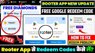 rooter app se redeem code kaise le  free redeem code app  google play gift card earning app 2024 [upl. by Nev246]