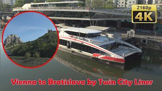 From Vienna to Bratislava by Twin City Liner  Austria Slovakia 4k Travel Channel [upl. by Neva889]